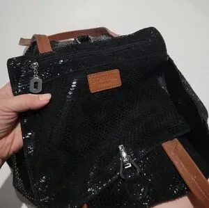 Sorel Bags Black Snakeskin Leather Tote Poshmark